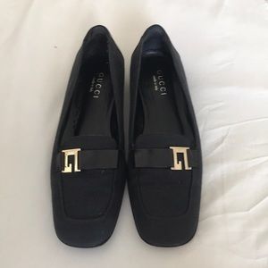 Black Gucci loafers